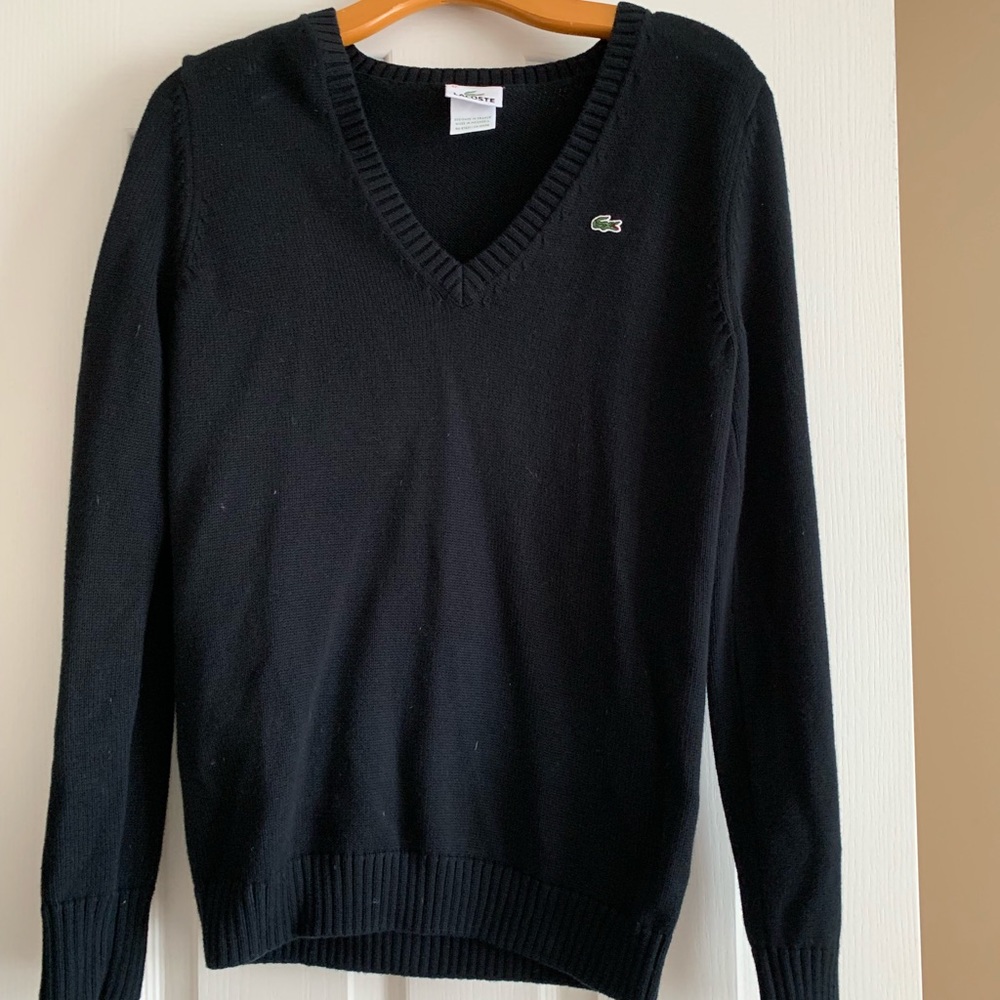 Lacoste Black V neck Sweater